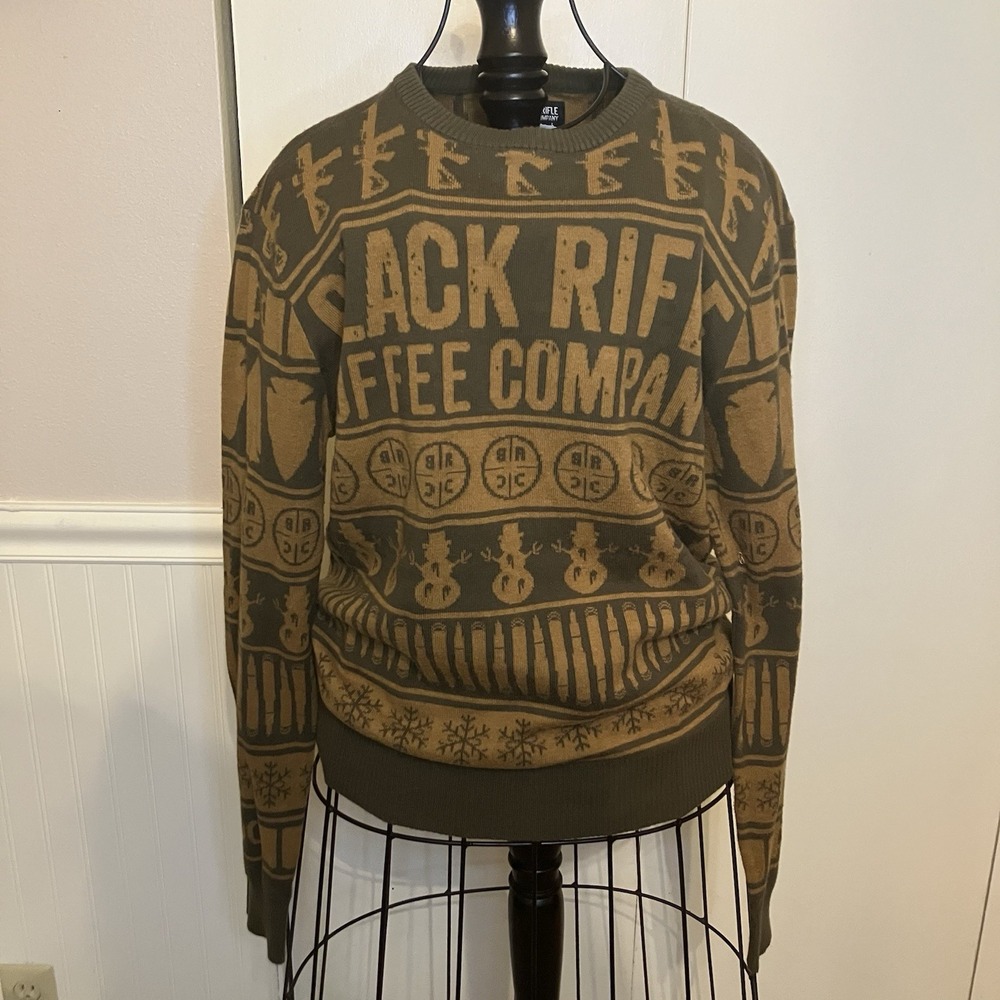 Black Rifle Coffee Co Men's Small Winter‎ Sweater Black BRCC Military Tactical